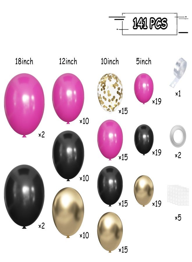 MEBAY Burgundy Balloon Arch Kit, 141 Pcs Maroon Metallic Chrome Gold Rose Gold and White Latex Balloons Different Sizes 18 12 10 5 Inch for Birthday Wedding Anniversary Bridal Bachelorette Wine Party - Image 2