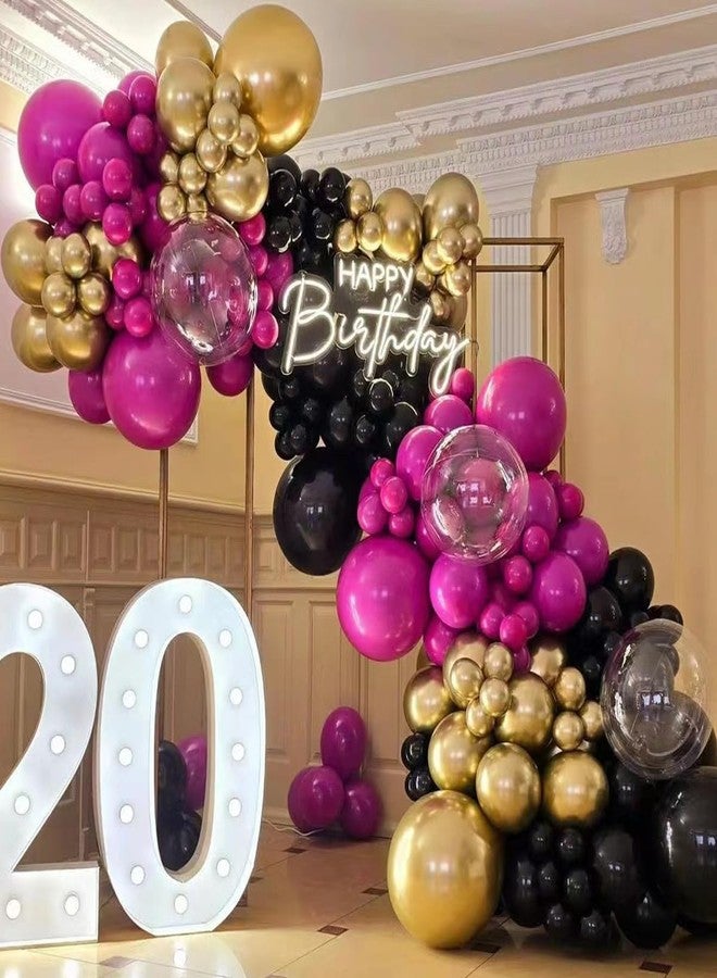 MEBAY Burgundy Balloon Arch Kit, 141 Pcs Maroon Metallic Chrome Gold Rose Gold and White Latex Balloons Different Sizes 18 12 10 5 Inch for Birthday Wedding Anniversary Bridal Bachelorette Wine Party - Image 3