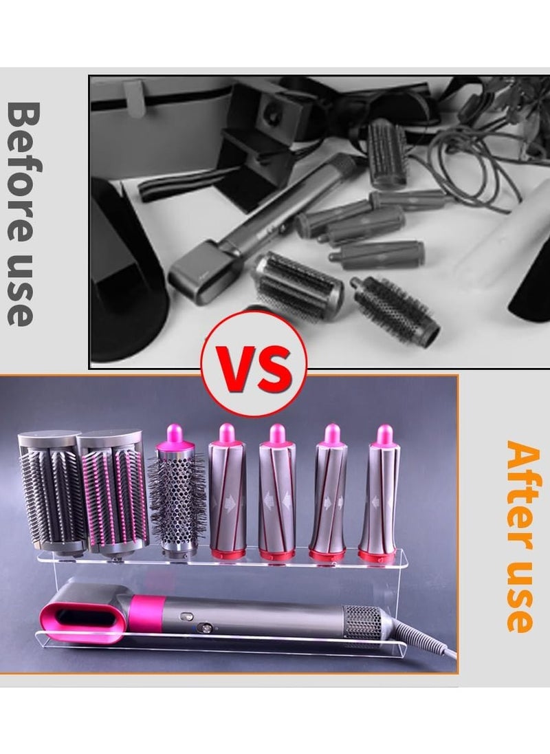 Eworld Acrylic Storage Holder for Dyson Airwrap Styler Accessories, Features 7 Holes, Long Barrel & Diffuser for Neat Organization on Countertop in Bathroom, Kitchen and Beyond  - Image 4