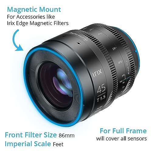 Irix Cine 45mm T1.5 Cinema Lens for PL Mount Cameras | Military Certified for Humidity and Freezing Rain/Icing | Compatible with Magnetic Filters | Distance Scale in Feet - Image 2