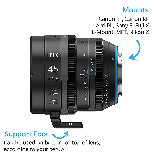 Irix Cine 45mm T1.5 Cinema Lens for PL Mount Cameras | Military Certified for Humidity and Freezing Rain/Icing | Compatible with Magnetic Filters | Distance Scale in Feet - Image 5