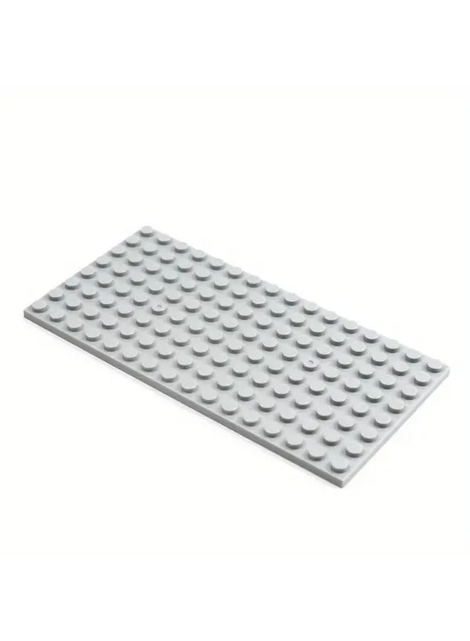 Light Grey 5pcs Building Blocks Base Plate 8x16 Dots Double Sided Educational Creative - Image 1