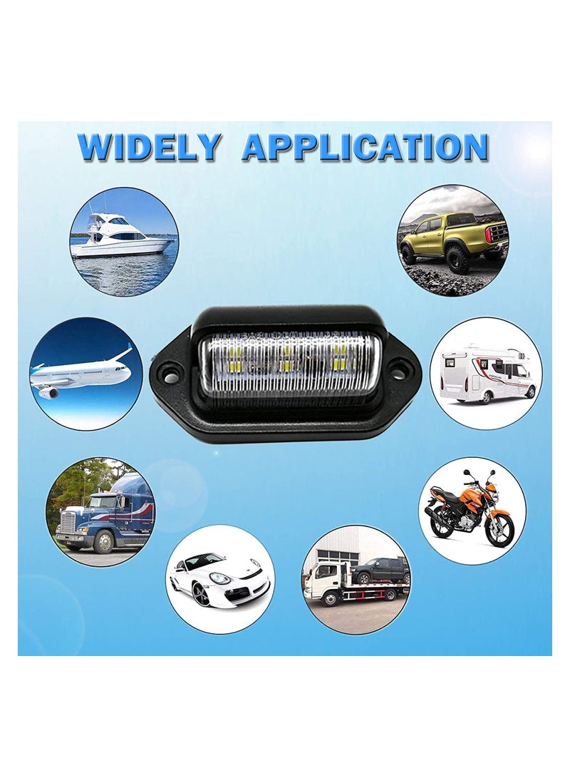 SYOSI 4PCS LED Number Plate Light, 12V-24V DC Compatibility Waterproof License Plate Lamp License Plate Illumination 6-SMD Number Plate Light for Truck SUV Trailer Van RV Boats Cargo Lights Under Hood Light - Image 4
