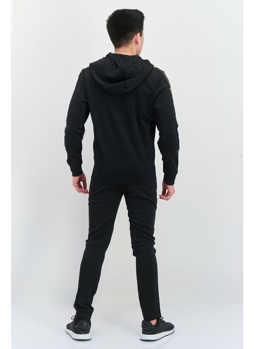 CROSSHATCH Men Sportswear Fit Long Sleeve Training Tracksuits, Black  - Image 4