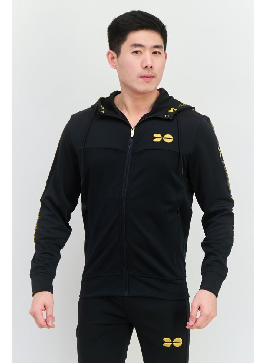 CROSSHATCH Men Sportswear Fit Long Sleeve Training Tracksuits, Black  - Image 2