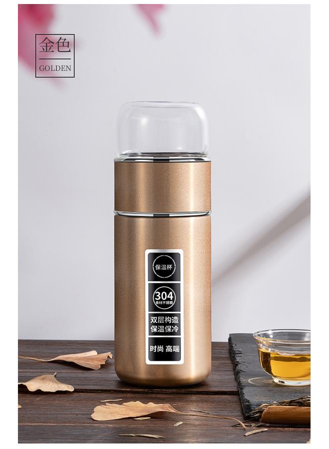 High-value Thermos Cup 304 Tea-water Separation Cup Stainless Steel Water Cup Women's Office Tea Cup With Hand Gift