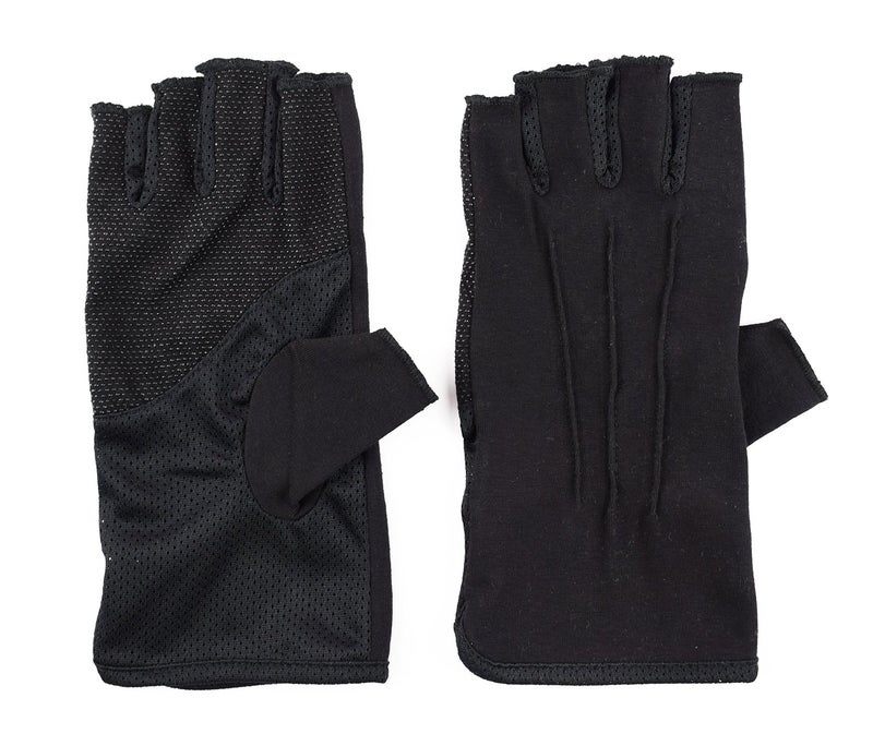JURUAA Breathable Cool UV Lightweight Fingerless Gloves Driving Fingerless Gloves Black - Image 1