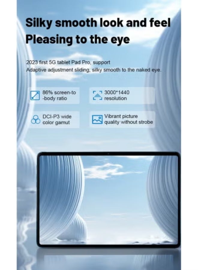 Umiio Smart Tablet PC 10.1" Android Tab | HD Display | 8GB RAM 256GB ROM | Dual SIM 5G + Wi-Fi | Front & Rear Camera | Leather Cover, Keyboard & Mouse | Slim Design for Study & Entertainment - Image 2