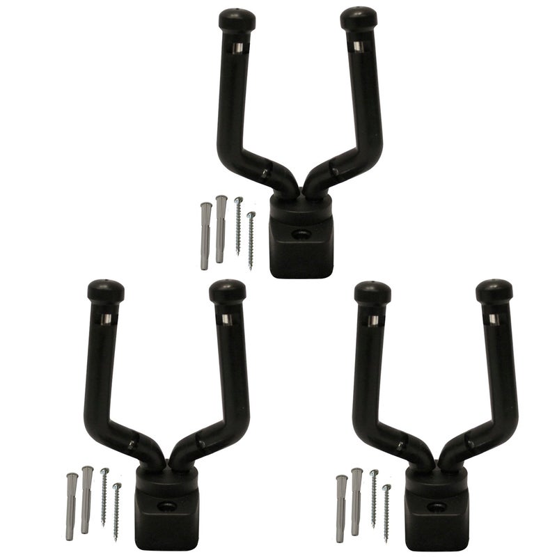 ChromaCast Slim Line Wall Hanger Stand for Guitar Bass Ukulele Violin Cello Mandolin Banjo Saxophone Trumpet Pack of 3 CCSLIMGWALL3PK