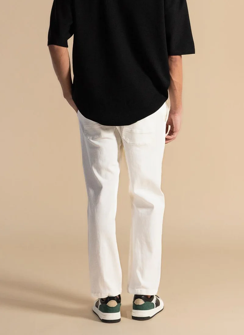 SHAPES JOGGER WAIST COTTON TROUSERS