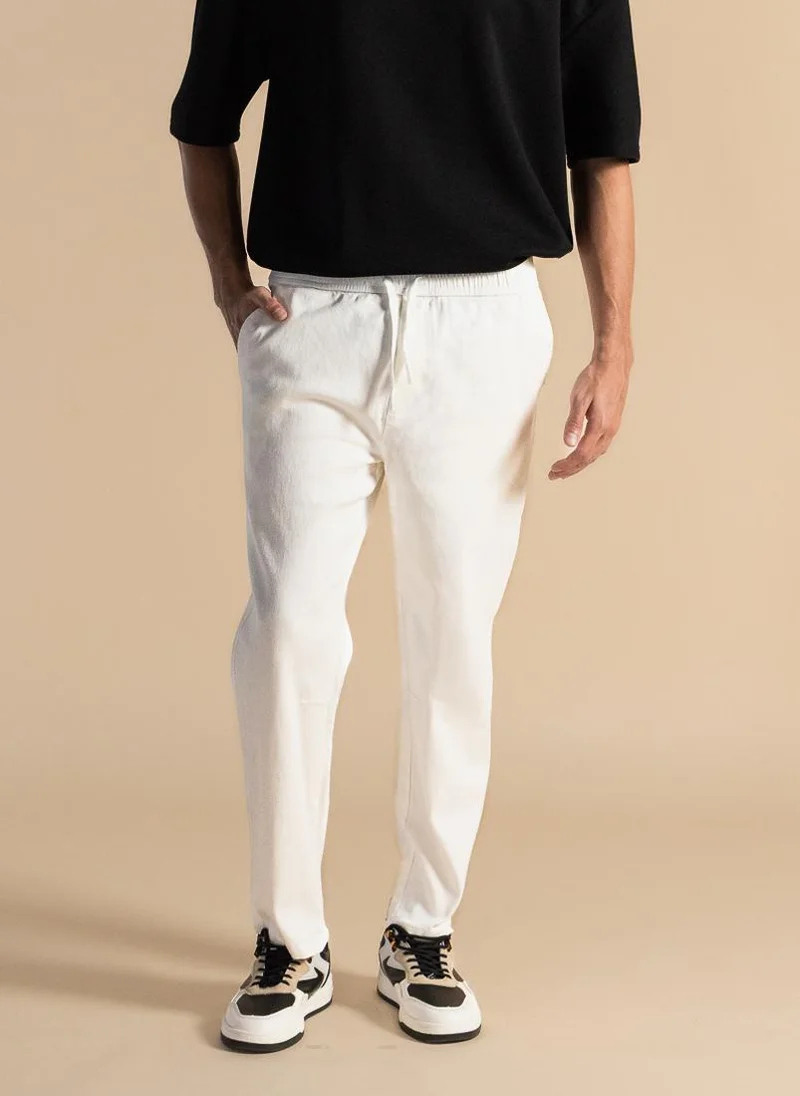 SHAPES JOGGER WAIST COTTON TROUSERS