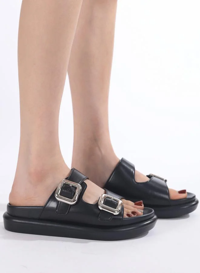 Sneak-a-Peek Sneak-a-Peek Comfort Double Buckle Flatform Sandals