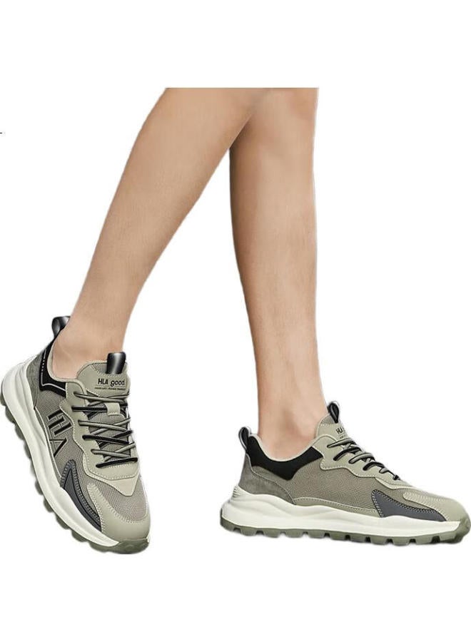 HLA Men'S Casual Sports Shoes Breathable Mesh Sneakers M199 Grey Green Size 41 - Image 1