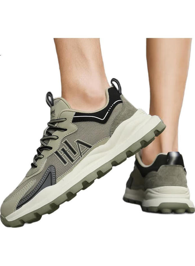 HLA Men'S Casual Sports Shoes Breathable Mesh Sneakers M199 Grey Green Size 41 - Image 3