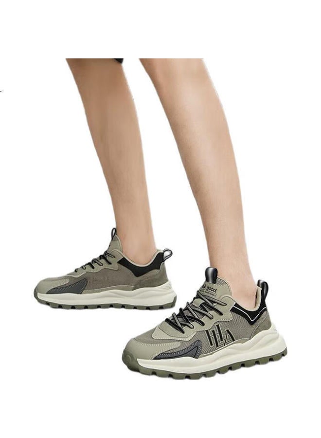 HLA Men'S Casual Sports Shoes Breathable Mesh Sneakers M199 Grey Green Size 41 - Image 2