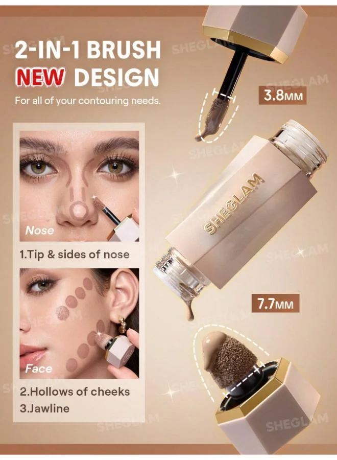 SHEGLAM Precision Sculpt Liquid Contour Duo 0.20FL OZ/6ML-Soft Tan