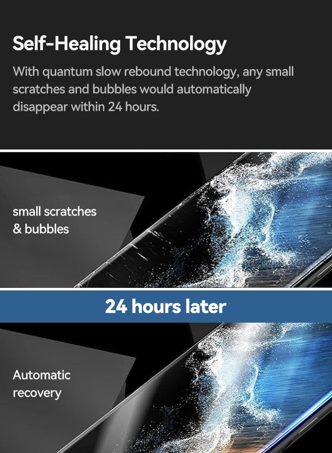 Tersely 【3 Pack】Screen Protector for Samsung Galaxy S23 Ultra (6.8 inch), Support Fingerprint Unlock Full Cover HYDROGEL Aqua Screen Protector Curved for Samsung Galaxy S23 Ultra 6.8 inch - Image 3