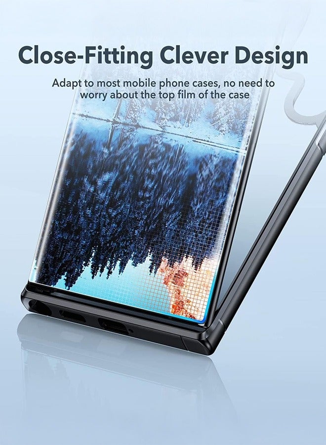 Tersely 【3 Pack】Screen Protector for Samsung Galaxy S23 Ultra (6.8 inch), Support Fingerprint Unlock Full Cover HYDROGEL Aqua Screen Protector Curved for Samsung Galaxy S23 Ultra 6.8 inch - Image 4