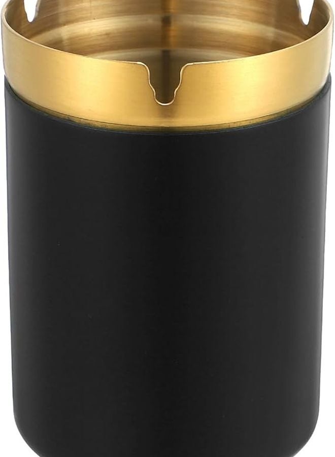 منفضة سجائر من الفولاذ المقاوم للصدأ بغطاء حاوية رماد مقاومة للرياح للاستخدام الداخلي في المنزل والمكتب - Image 1