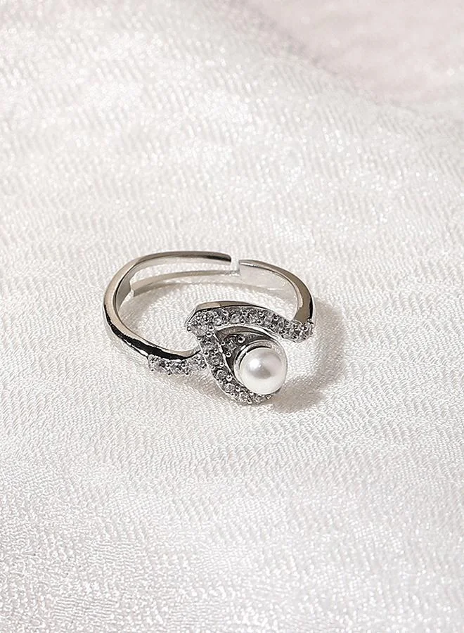 فويلا فويلا خاتم نحاس مطلي بالفضة