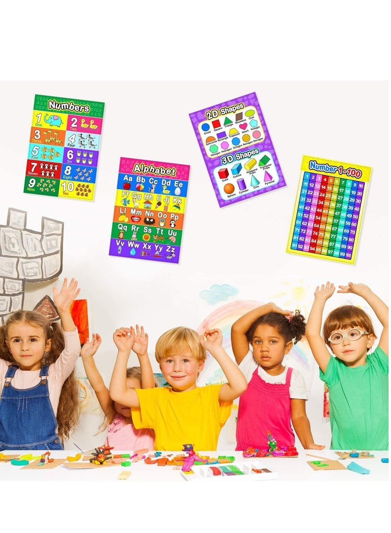 SYOSI Laminated Preschool Poster for Toddlers and Kids, 2 Pieces Full Laminated Posters Alphabet, Number 1-10 for Nursery Homeschool Kindergarten Classroom, 28 x 40cm - Image 3