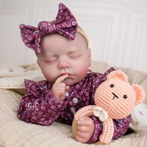 Aori 20 Inch Lifelike Reborn Baby Dolls Realistic Weighted Newborn Sleeping Girl with Outfit Soft Body Real Looking Baby Doll for Girls Age 3 Pretend Play Adoption Day Collectible - Image 5