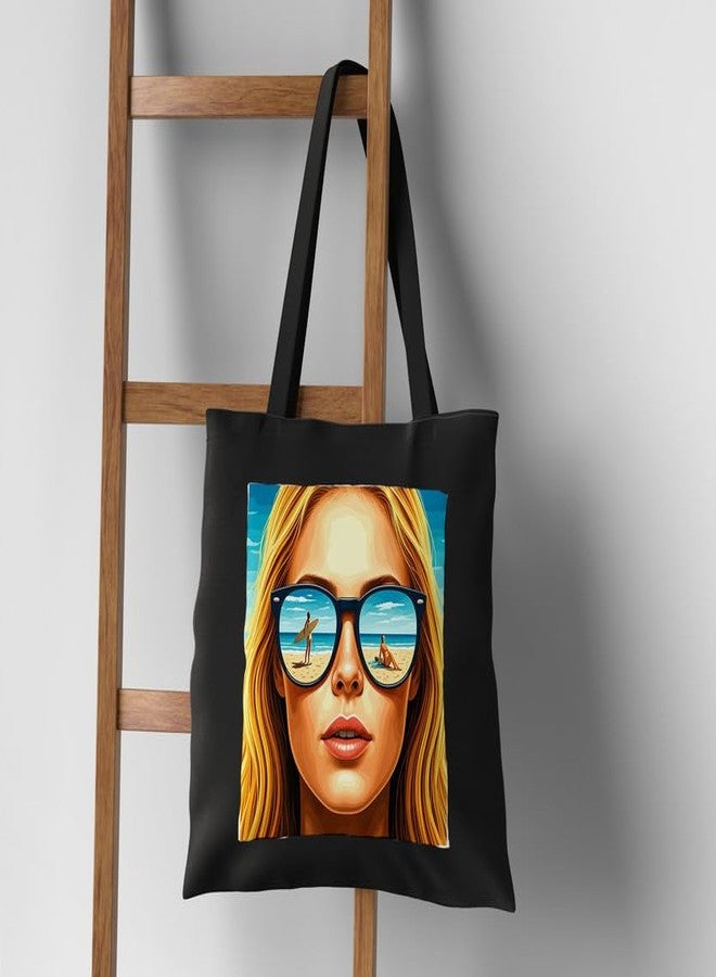 PrintingZone Canvas Tote Bag Aesthetic Reusable Cotton Bags for Women Ladies Girls for School, College, Office, Travel Large Printed Design Eco-Friendly Shopping Bag for Everyday Use(BTB-82)(BTB-82) - Image 4