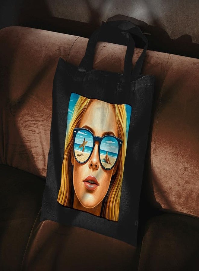 PrintingZone Canvas Tote Bag Aesthetic Reusable Cotton Bags for Women Ladies Girls for School, College, Office, Travel Large Printed Design Eco-Friendly Shopping Bag for Everyday Use(BTB-82)(BTB-82) - Image 3