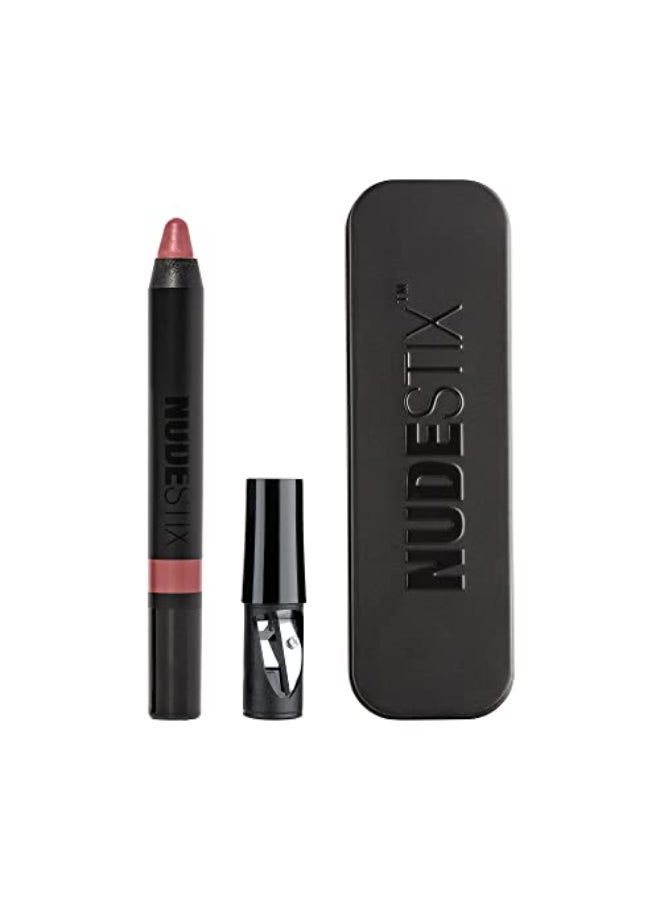 Nudestix Intense Matte Lip Cheek Pencil 3in1 LongWear Matte Lipstick Lip Liner Blush Stick Waterproof Vegan PreservativeFree Soft Blurred Finish Shade Mystic - Image 1