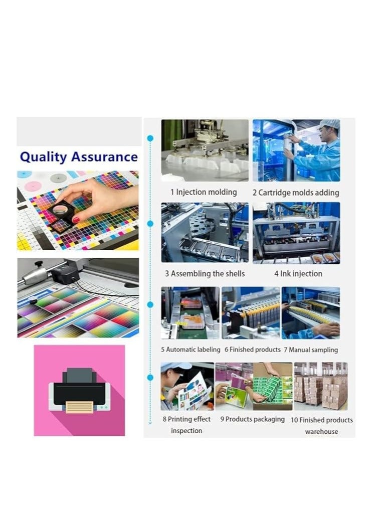 حبر متوافق مع طابعة كانون لطراز PIXMA G3400، G2400، G1400، G4400، G4410، G3410، G2410، G1410، G3411، G2411، G1411، G4411 (عبوة 4 - أسود، أزرق، أرجواني، أصفر) - Image 4