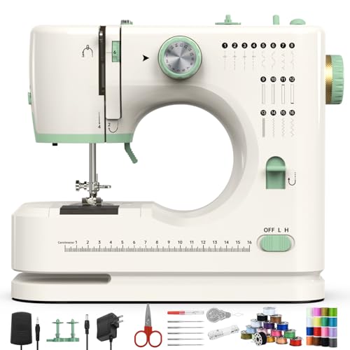 SnowVoice StitchMaster Pro:Ballet on twin needles.Sewing machine,sewing machine for beginners,Double needle and double thread,16 kinds of stitches.Sewing machine for Household,sewing machine for adults.white - Image 1