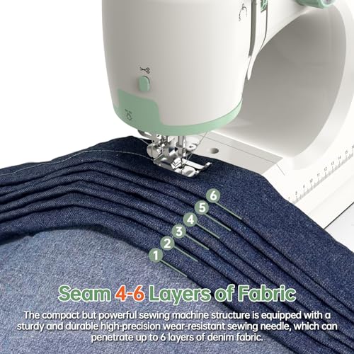 SnowVoice StitchMaster Pro:Ballet on twin needles.Sewing machine,sewing machine for beginners,Double needle and double thread,16 kinds of stitches.Sewing machine for Household,sewing machine for adults.white - Image 5