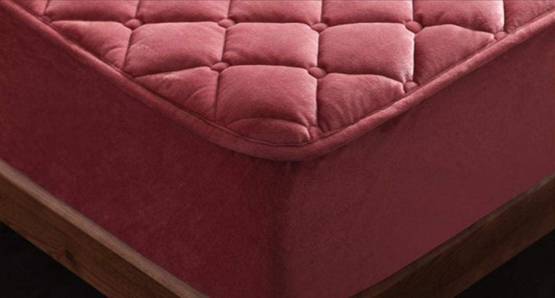 Baby Bed Sheet,Quilted Coral Fleece Velvet Thick Soft Pad Protector,Mattress Fitted Sheet Style Cover for Bed Solid Color-1_180x200cm+30cm(3pcs) - Image 3