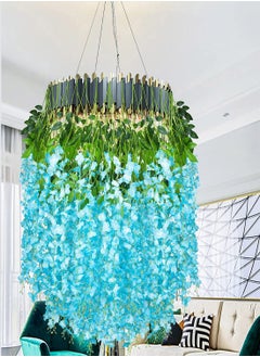 Excefore Artificial Wisteria Vine Flowers 12 Pack 44" Fake Flower Bushy Vine Ratta Hanging Garland for Wedding Party Garden Outdoor Greenery Home Wall Deco Home Hote Wedding Promenade Decoration  - Image 2