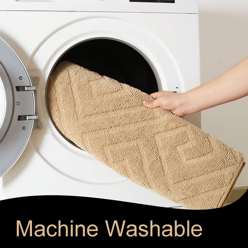 Arogan قابلة للغسل مقصورة الباب الداخلي مدخل سجاد دخول منخفضة للداخل للمنزل الدعم المطاط الماص موحلة الحذاء الأوساخ ممسحة للدخول إلى الباب الأمامي الخلفي (24 × 36 بوصة) البيج) - Image 5