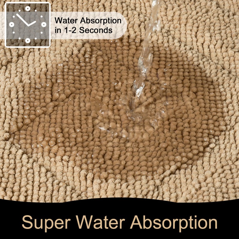 Arogan قابلة للغسل مقصورة الباب الداخلي مدخل سجاد دخول منخفضة للداخل للمنزل الدعم المطاط الماص موحلة الحذاء الأوساخ ممسحة للدخول إلى الباب الأمامي الخلفي (24 × 36 بوصة) البيج) - Image 4