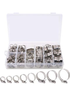 NIBEMINENT 100-Piece Adjustable Worm Gear Hose Clamps Assortment Kit for Automotive Mechanical Use  - Image 1