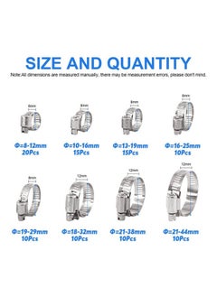 NIBEMINENT 100-Piece Adjustable Worm Gear Hose Clamps Assortment Kit for Automotive Mechanical Use  - Image 3