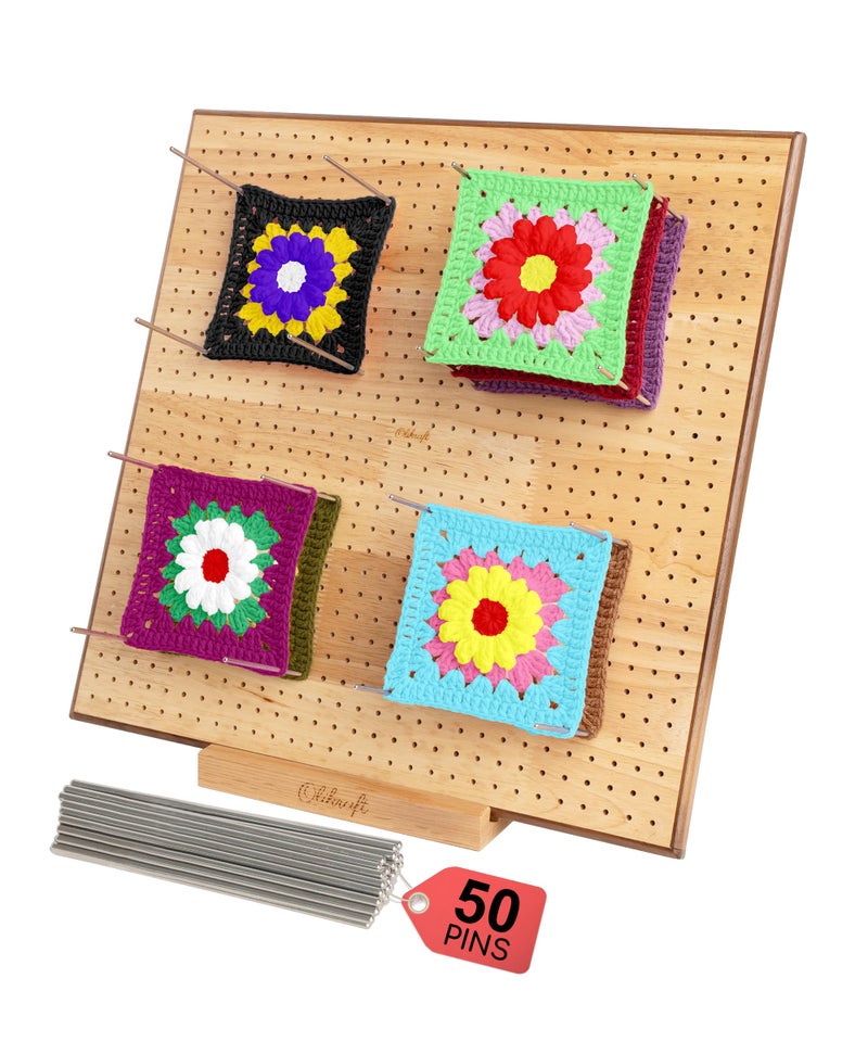 Olikraft Olikraft 15 Crochet Blocking Board with Pegs 50 Pins  Granny Square Blocking Boards for Crochet Projects  Yarn Supplies Tools and Accessories and Gadgets