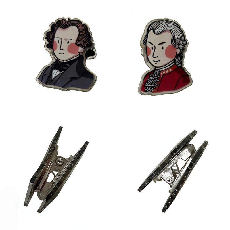 Set Of 4 Acrylic Music Score Clips Transparent Page Holders For Piano Guitar And Classical Music Lovers Creatively Designed Stationery Mini Clips Page Organizer - Image 2