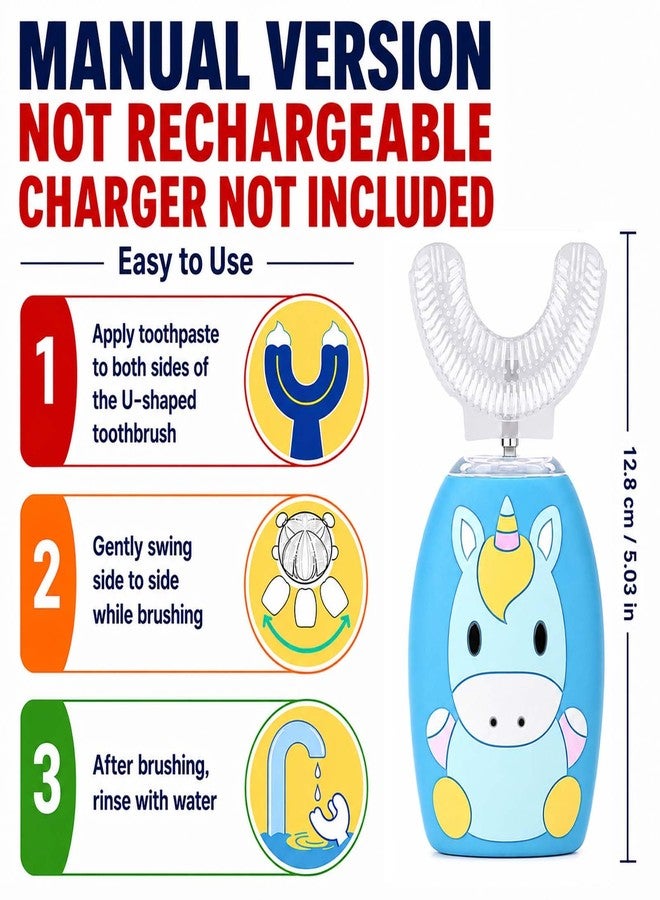 Non-Rechargeable U Shaped Toothbrush Kids, Soft Silicone Brush Head Whole Mouth Toothbrush, 360 ° Oral Teeth Cleaning Design for Toddler Toothbrushes Age 2-7 - Image 2