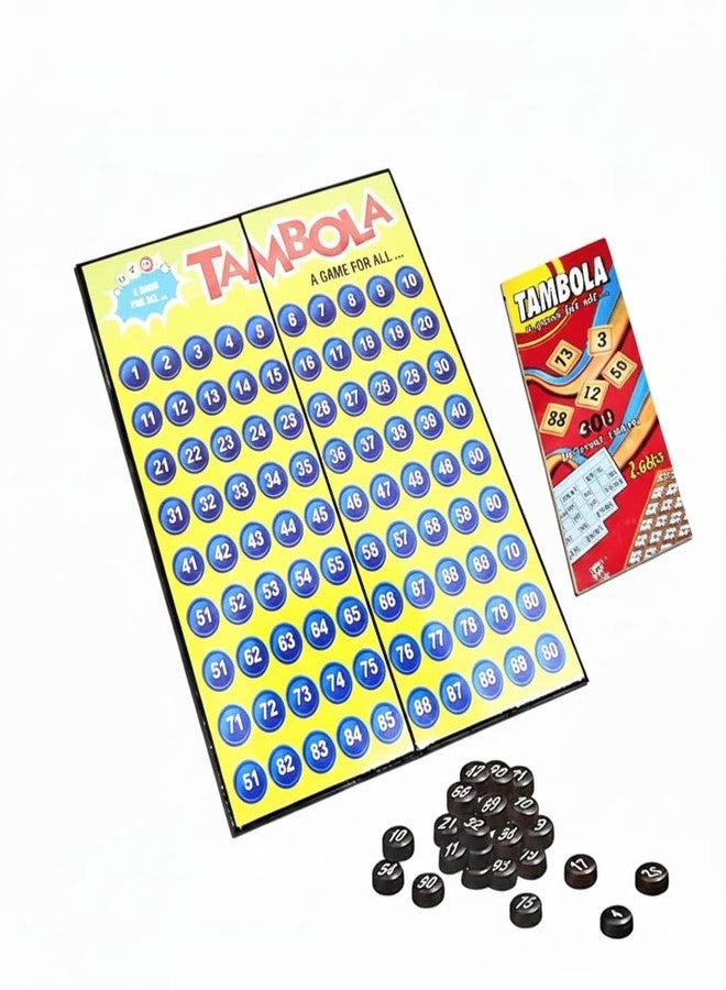 Manos Tambola 300 Different Tickets 90 numbertiles Tambola Housie Game for Kids (Multicolour),0.5 - Image 1