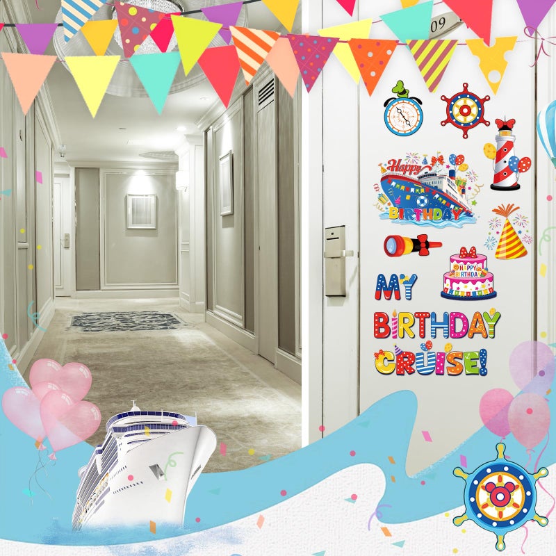 RiVolTa Birdthday Cruise Door Decorations - 16 Pcs Mouse Ship Cabin Magnetic Stickers Large Funny Anchor Cute Cake Magnets Stateroom Sign Decals Accessories for Carnival Summer Party Fridge Cars Decor - Image 4