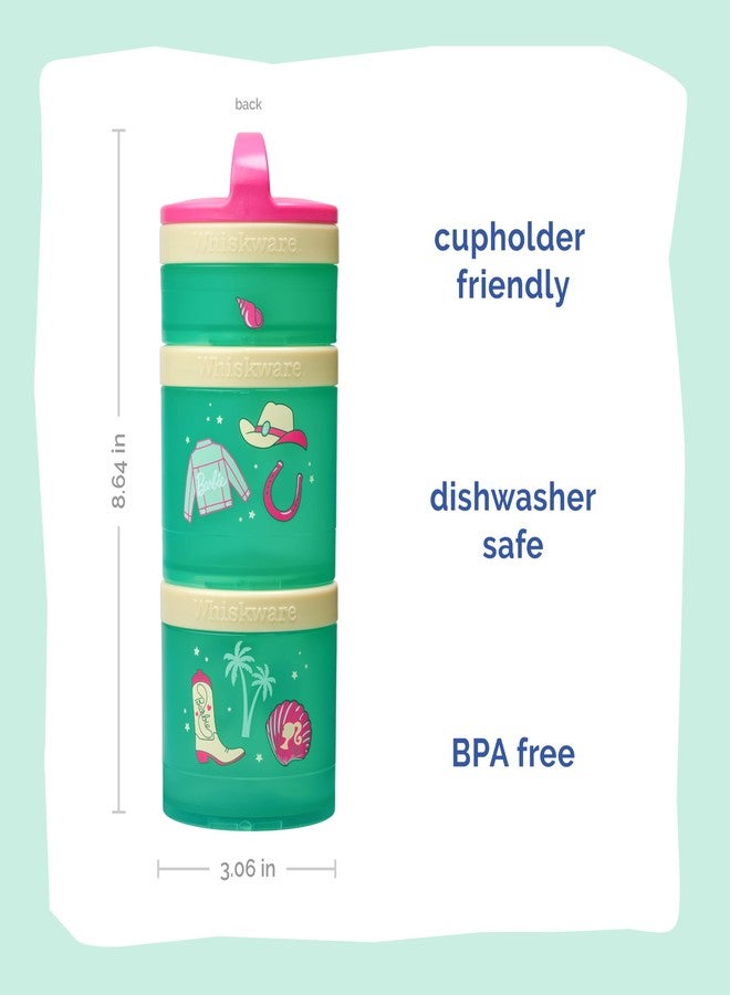 Whiskware Barbie (Cowgirl Icons) Whiskware Stackable Snack Pack - 3 Jar + Handle - Pink/Yellow/Green - Image 2