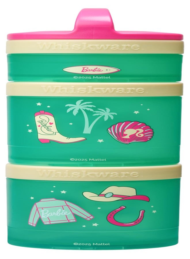 Whiskware Barbie (Cowgirl Icons) Whiskware Stackable Snack Pack - 3 Jar + Handle - Pink/Yellow/Green - Image 1
