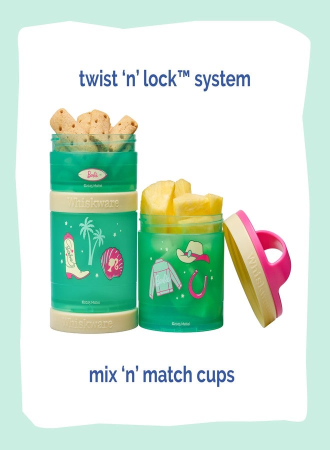 Whiskware Barbie (Cowgirl Icons) Whiskware Stackable Snack Pack - 3 Jar + Handle - Pink/Yellow/Green - Image 4
