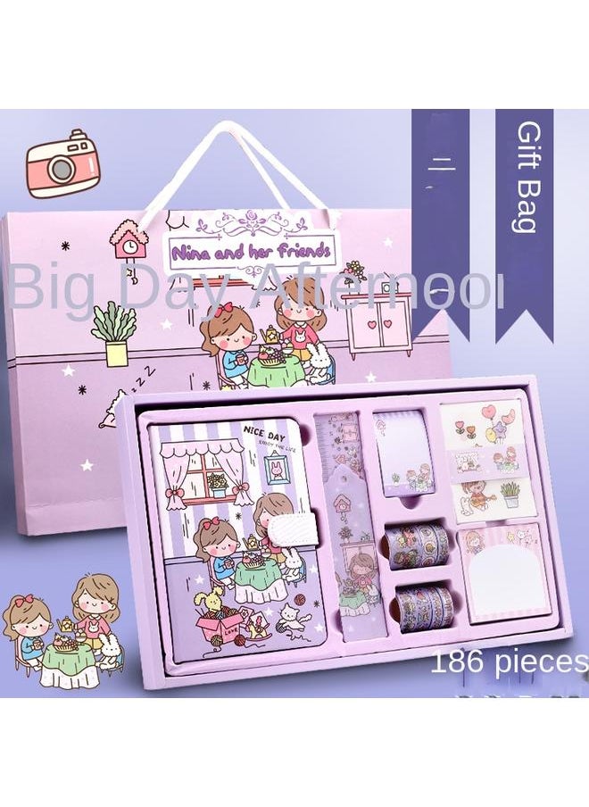 Bluejw Children And Girls Hand Account Book Suit Gift Box Cute Girl Hand Account Sticker Material Gift Bag Full Set Of Handmade Free Shipping  - Image 1