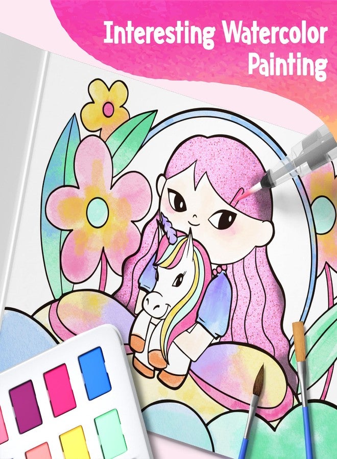AMOSTING Paint with Water Unicorn Coloring Books for Toddlers,Water Color Paint Set for Teens, Arts and Crafts for Girls Boys Ages 3 4 5 6 7 8+, Birthday Christmas Gift,Travel Toys - Image 5