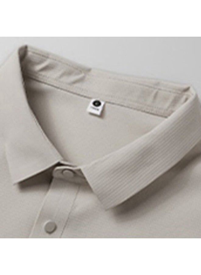 Tucano Men's Short Sleeve Ice Silk Polo Shirt Summer Breathable Quick Dry Fashion Top Men's Clothing Coffee Color 2XL - Image 1