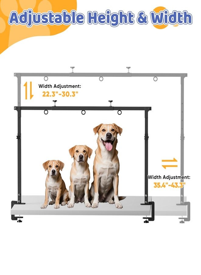 Artibear Dog Grooming Arm with Clamp for Large Dog, Adjustable Height to 33in and Width to 43in, Pet Grooming Table Arm with 2 Loop Noose & 2 No Sit Haunch Holder for Home & Store (Table Not Include) - Image 2